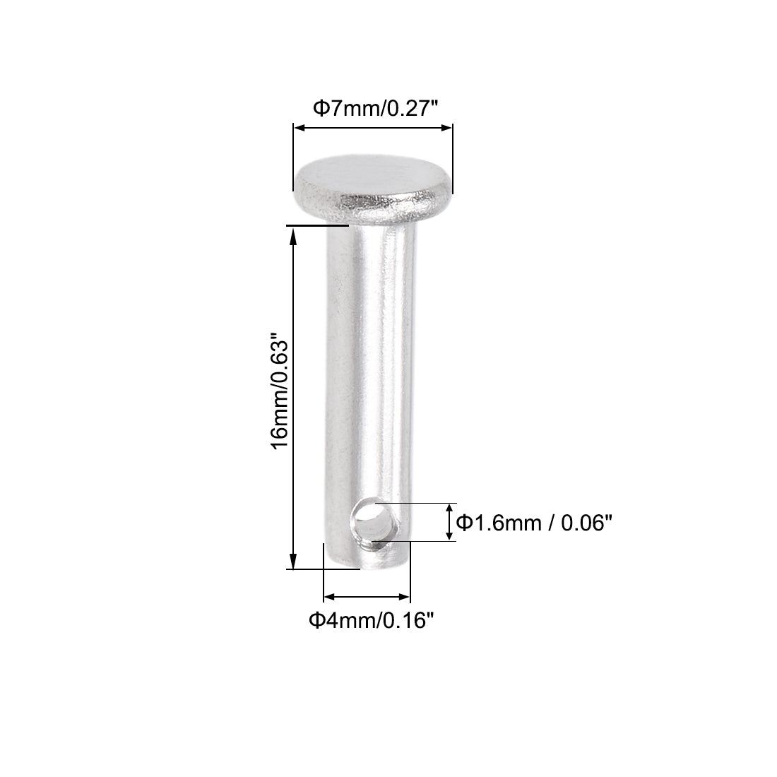 Harfington Single Hole Clevis Pins - Flat Head 304 Stainless Steel Link Hinge Pin 20Pcs