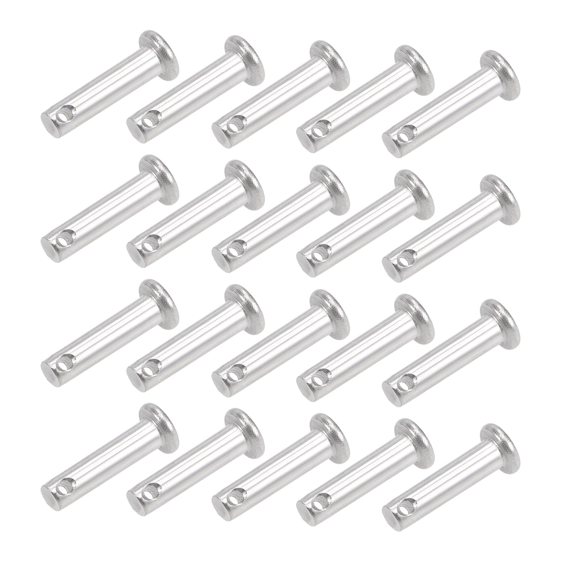 Harfington Single Hole Clevis Pins - Flat Head 304 Stainless Steel Link Hinge Pin 20Pcs