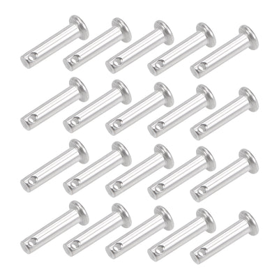 Harfington Single Hole Clevis Pins - Flat Head 304 Stainless Steel Link Hinge Pin 20Pcs