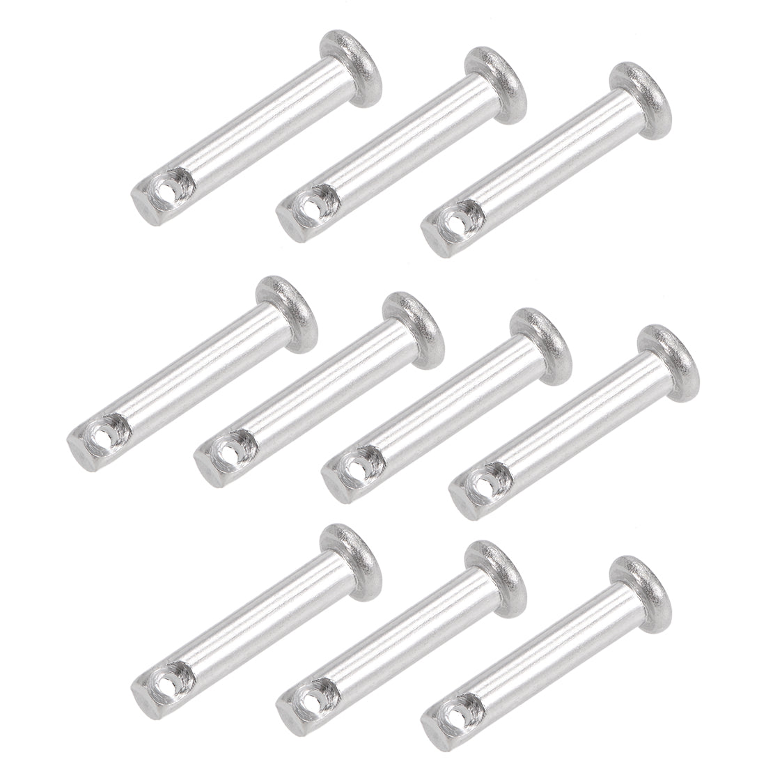 Harfington Single Hole Clevis Pins - Flat Head 304 Stainless Steel Link Hinge Pin 10Pcs