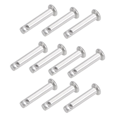 Harfington Single Hole Clevis Pins - Flat Head 304 Stainless Steel Link Hinge Pin 10Pcs