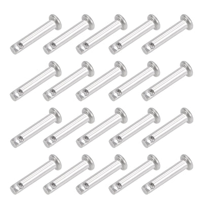 Harfington Single Hole Clevis Pins - Flat Head 304 Stainless Steel Link Hinge Pin 20Pcs