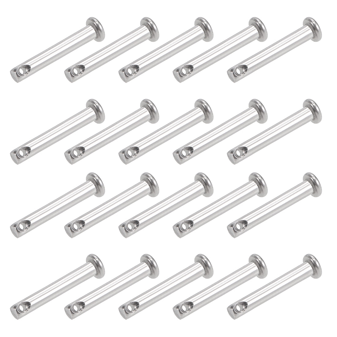 Harfington Single Hole Clevis Pins - Flat Head 304 Stainless Steel Link Hinge Pin 20Pcs