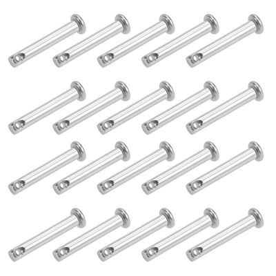Harfington Single Hole Clevis Pins - Flat Head 304 Stainless Steel Link Hinge Pin 20Pcs