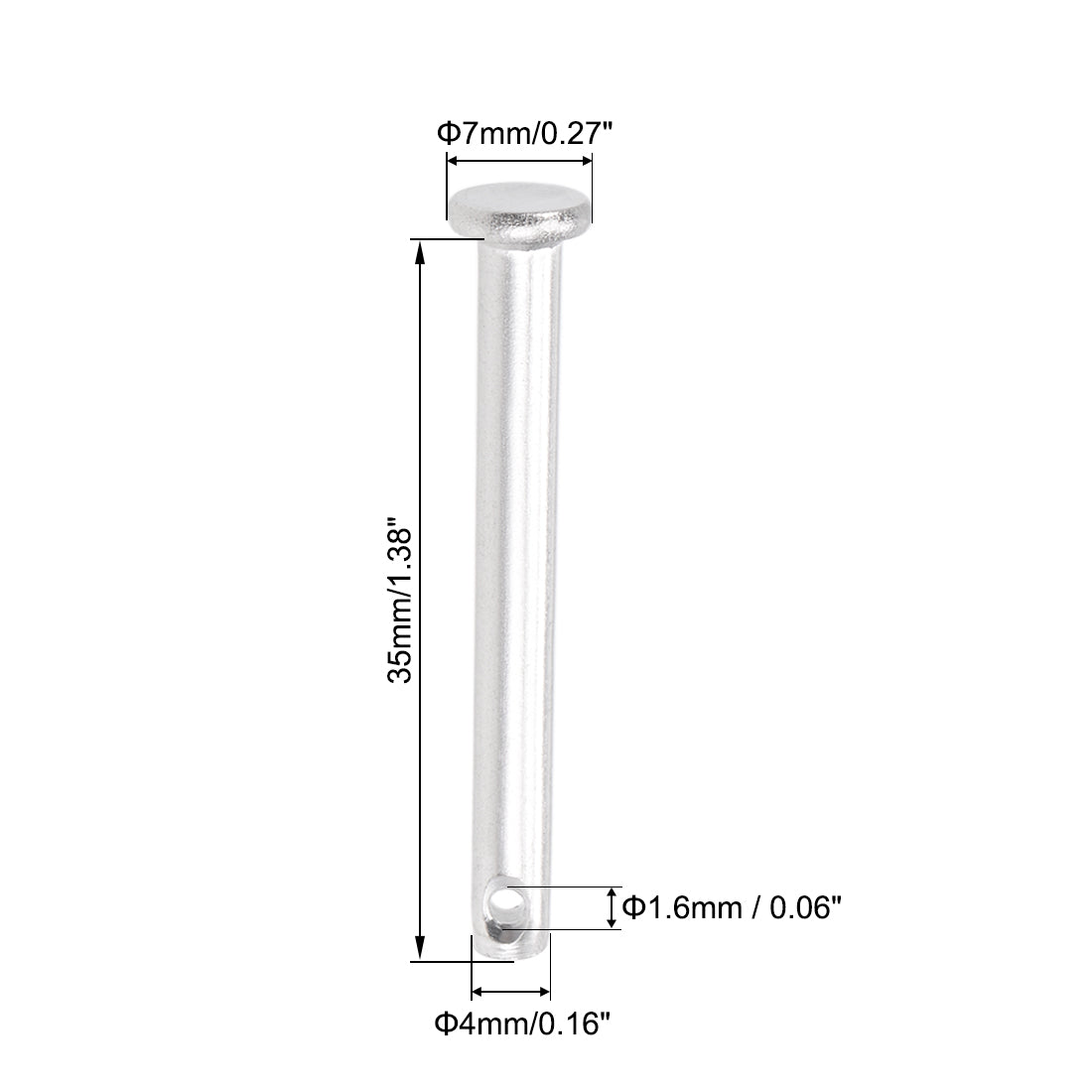 Harfington Single Hole Clevis Pins - Flat Head 304 Stainless Steel Link Hinge Pin 20Pcs
