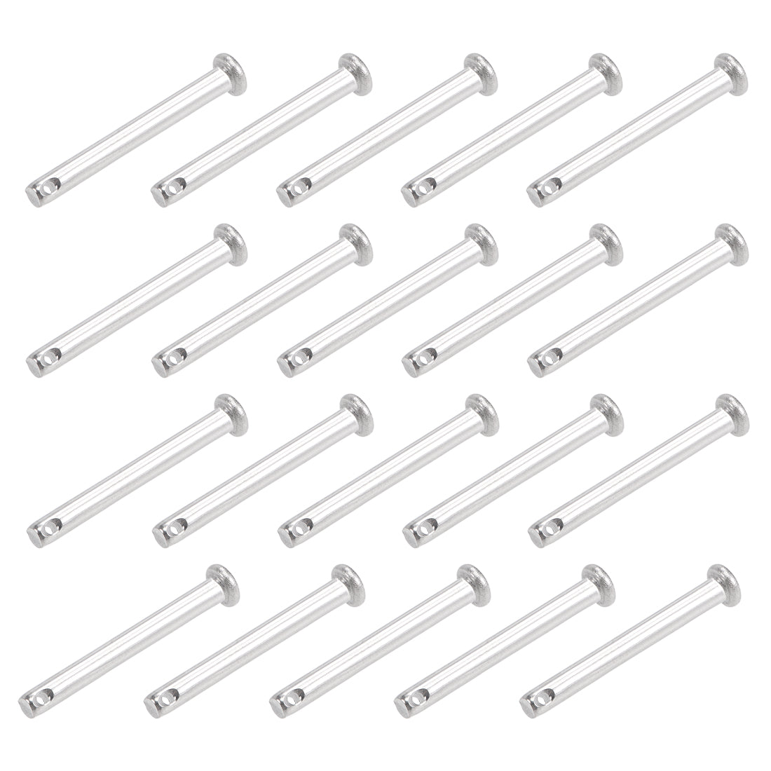 Harfington Single Hole Clevis Pins - Flat Head 304 Stainless Steel Link Hinge Pin 20Pcs