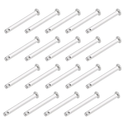 Harfington Single Hole Clevis Pins - Flat Head 304 Stainless Steel Link Hinge Pin 20Pcs