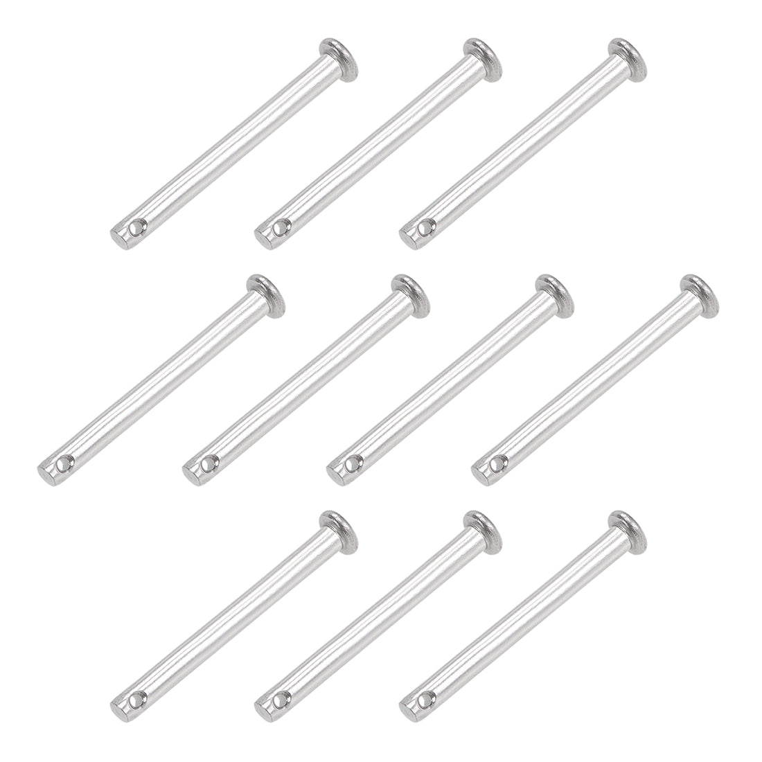 Harfington Single Hole Clevis Pins - Flat Head 304 Stainless Steel Link Hinge Pin 10Pcs