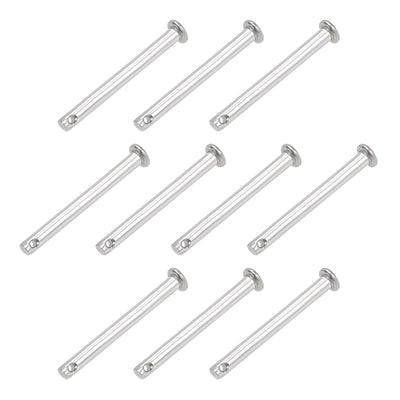 Harfington Single Hole Clevis Pins - Flat Head 304 Stainless Steel Link Hinge Pin 10Pcs