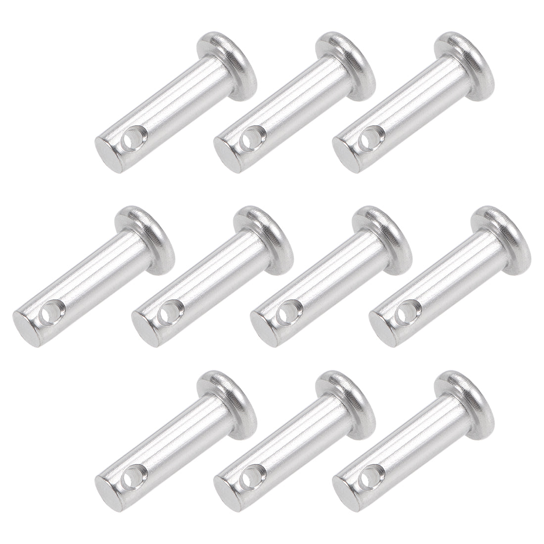 Harfington Single Hole Clevis Pins - Flat Head 304 Stainless Steel Link Hinge Pin 10Pcs