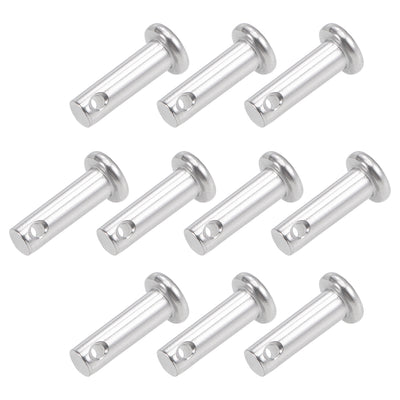 Harfington Single Hole Clevis Pins - Flat Head 304 Stainless Steel Link Hinge Pin 10Pcs