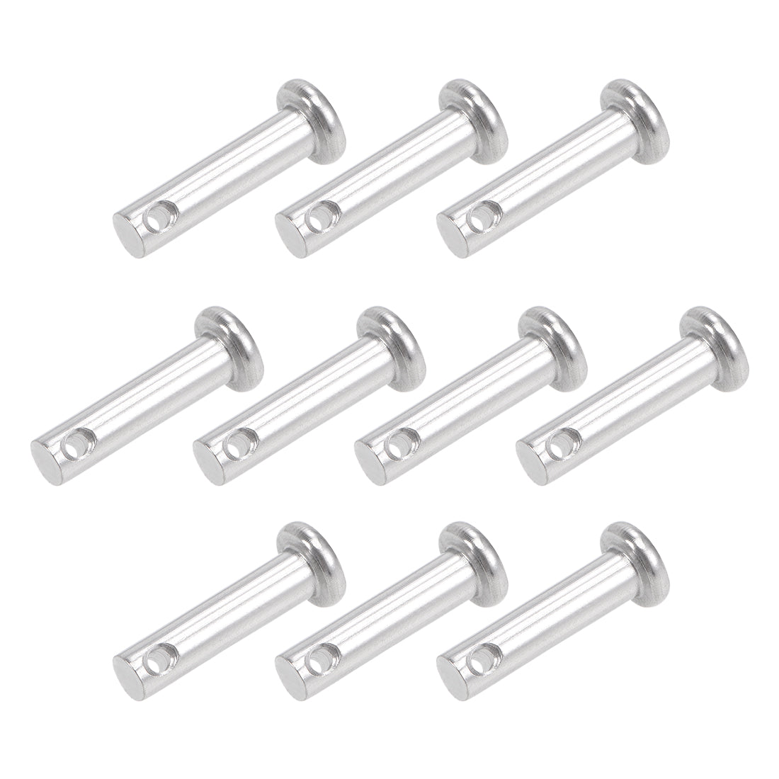 Harfington Single Hole Clevis Pins - Flat Head 304 Stainless Steel Link Hinge Pin 10Pcs