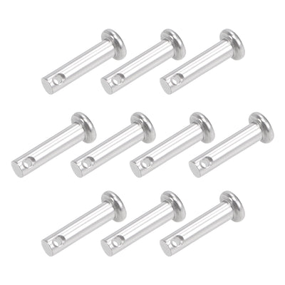 Harfington Single Hole Clevis Pins - Flat Head 304 Stainless Steel Link Hinge Pin 10Pcs