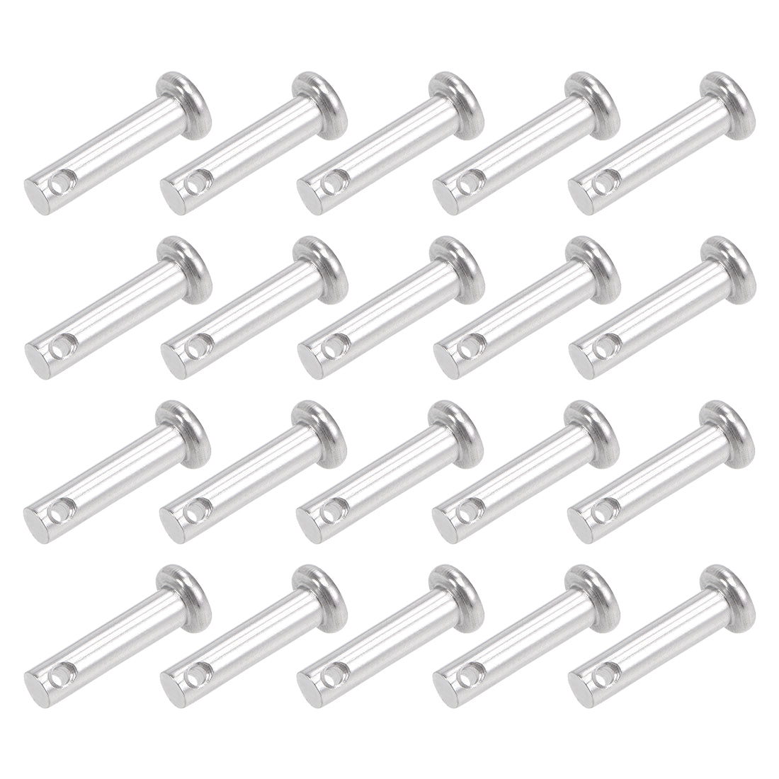 Harfington Single Hole Clevis Pins - Flat Head 304 Stainless Steel Link Hinge Pin 20Pcs