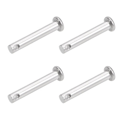 Harfington Single Hole Clevis Pins - Flat Head 304 Stainless Steel Link Hinge Pin 4Pcs