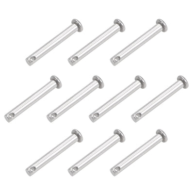 Harfington Single Hole Clevis Pins - Flat Head 304 Stainless Steel Link Hinge Pin 10Pcs