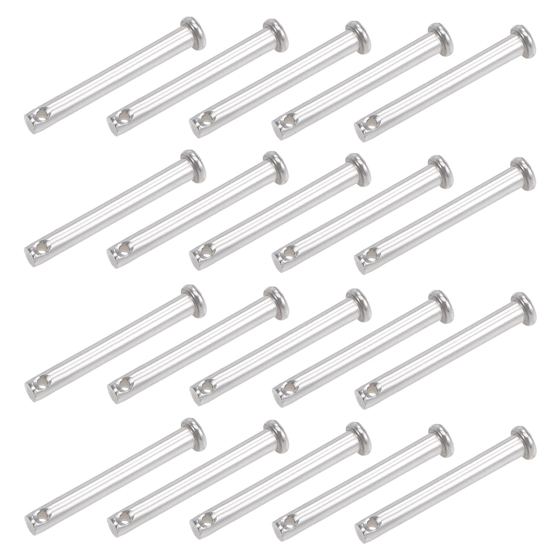 Harfington Single Hole Clevis Pins - Flat Head 304 Stainless Steel Link Hinge Pin 20Pcs