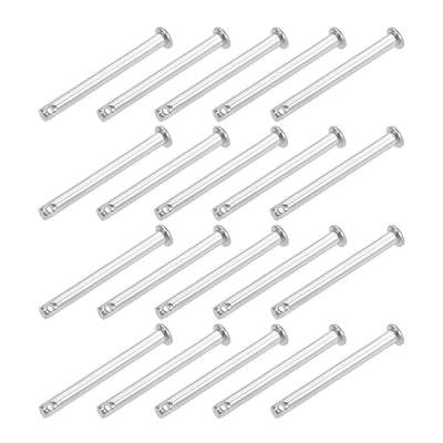 Harfington Single Hole Clevis Pins - Flat Head 304 Stainless Steel Link Hinge Pin 20Pcs