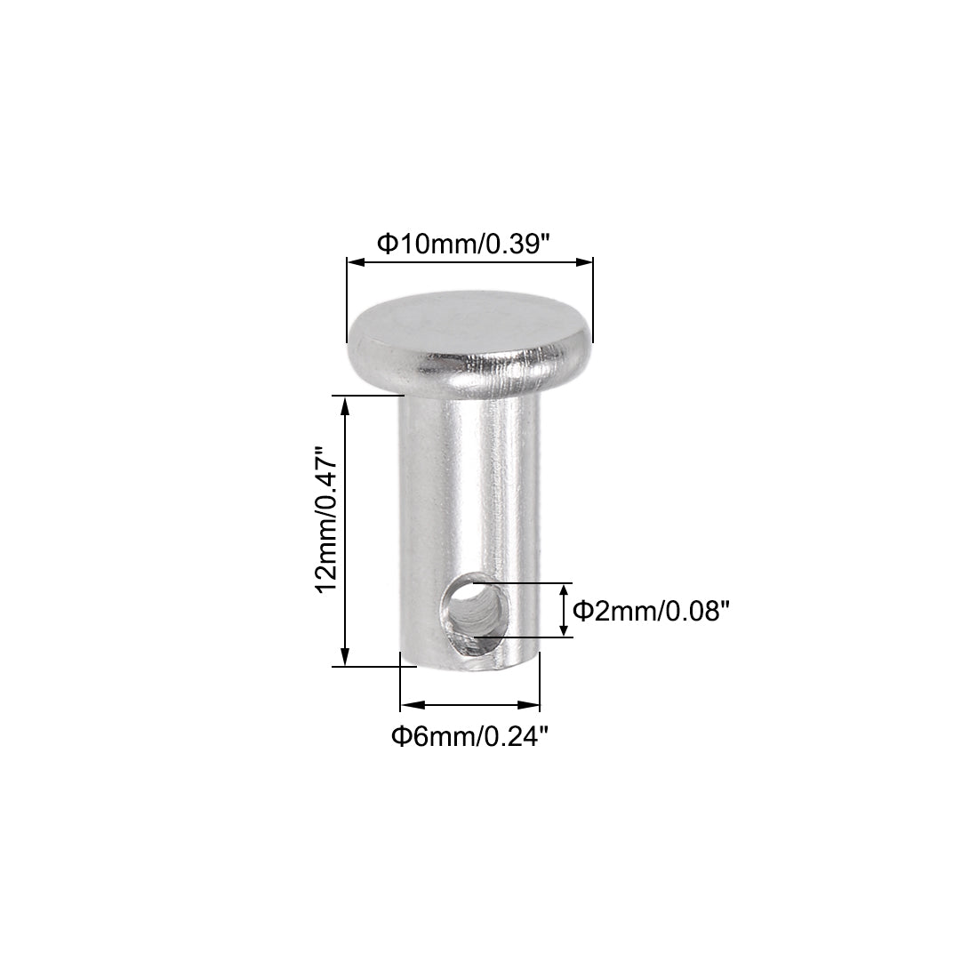 Harfington Single Hole Clevis Pins - Flat Head 304 Stainless Steel Link Hinge Pin 20Pcs