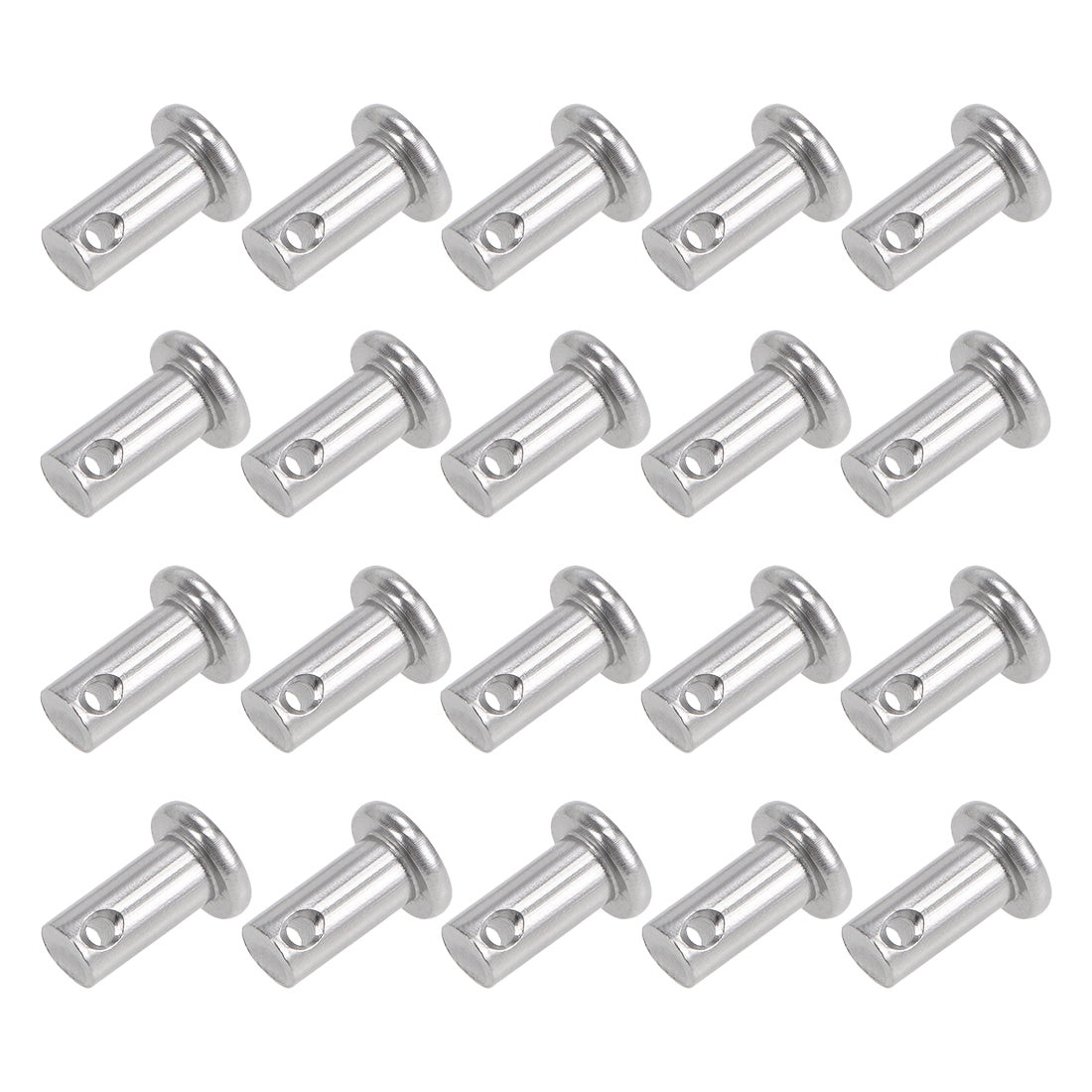 Harfington Single Hole Clevis Pins - Flat Head 304 Stainless Steel Link Hinge Pin 20Pcs