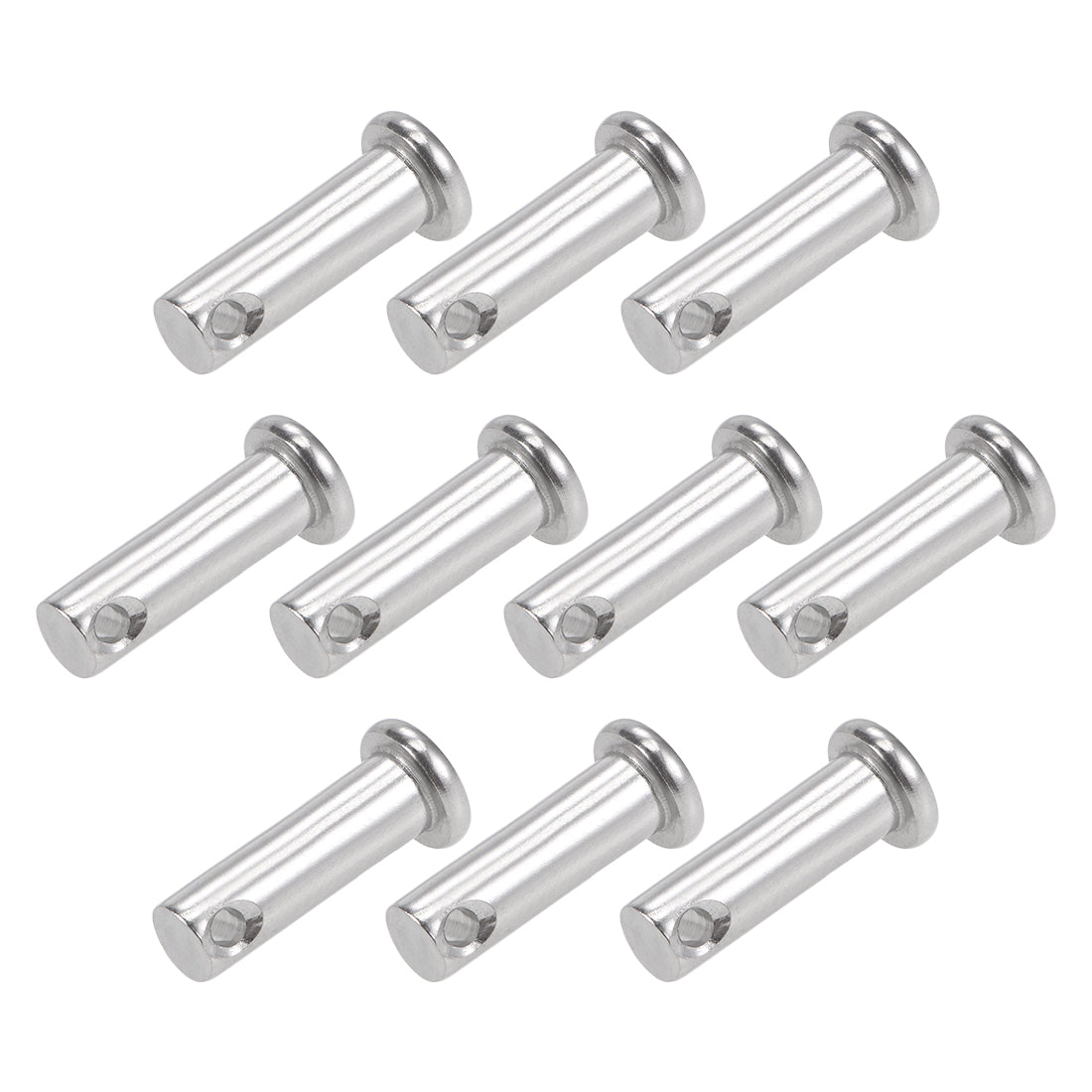 Harfington Single Hole Clevis Pins - Flat Head 304 Stainless Steel Link Hinge Pin 10Pcs