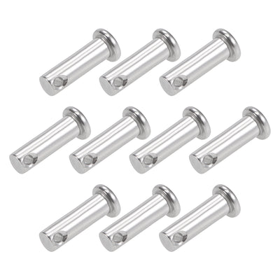 Harfington Single Hole Clevis Pins - Flat Head 304 Stainless Steel Link Hinge Pin 10Pcs