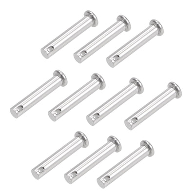Harfington Single Hole Clevis Pins - Flat Head 304 Stainless Steel Link Hinge Pin 10Pcs