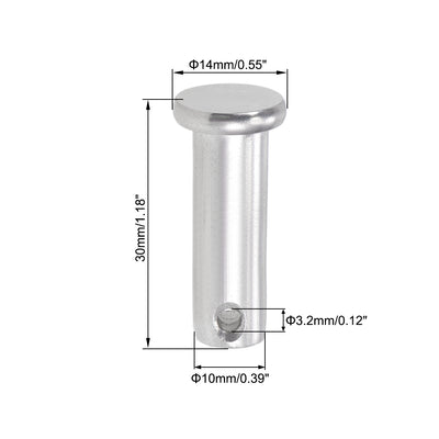 Harfington Single Hole Clevis Pins - Flat Head 304 Stainless Steel Link Hinge Pin 4Pcs