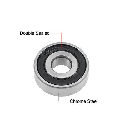 Harfington Deep Groove Ball Bearing Metric Double Seal Chrome Steel ABEC1 Z2