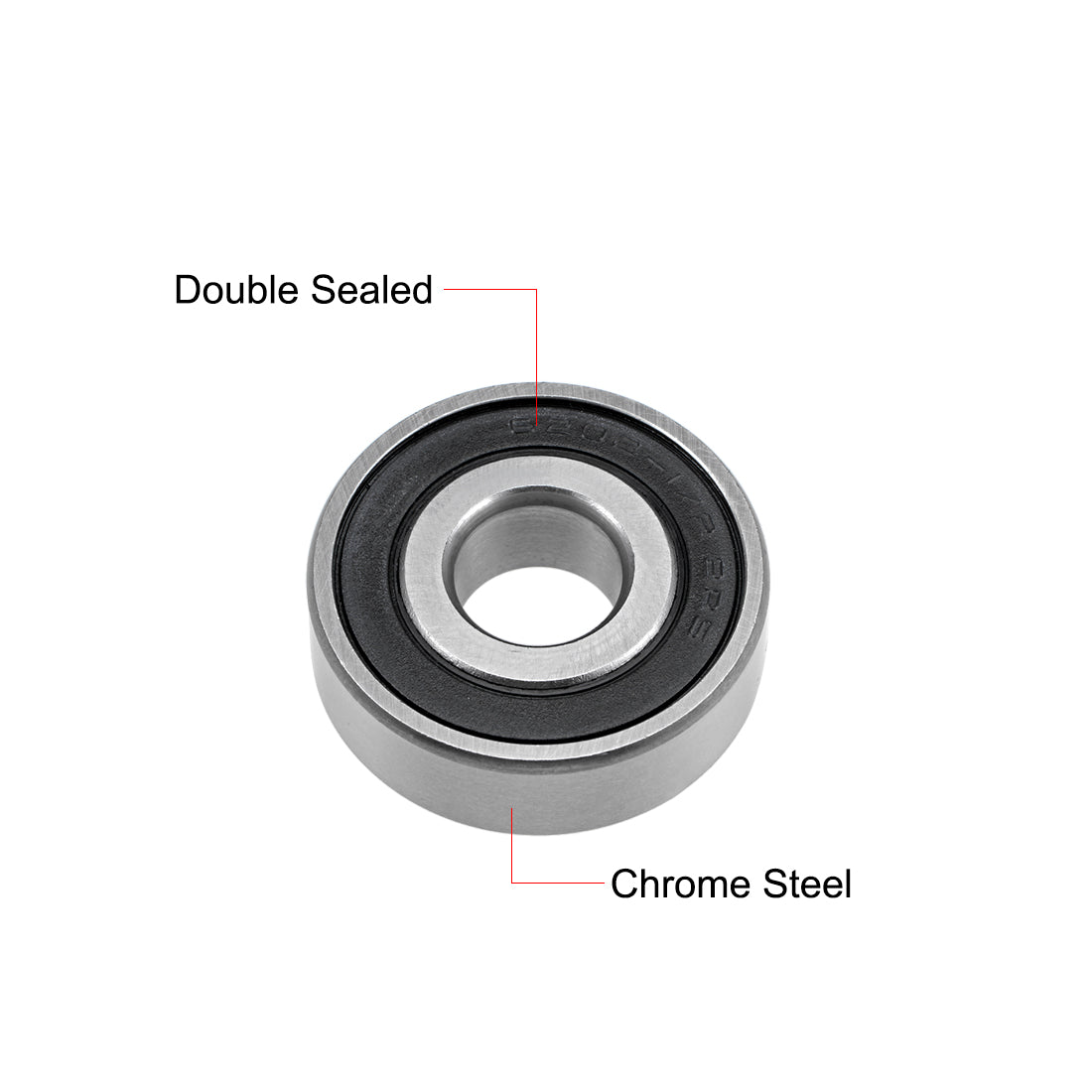 uxcell Uxcell Deep Groove Ball Bearings Double Sealed Chrome Steel ABEC1 Z2