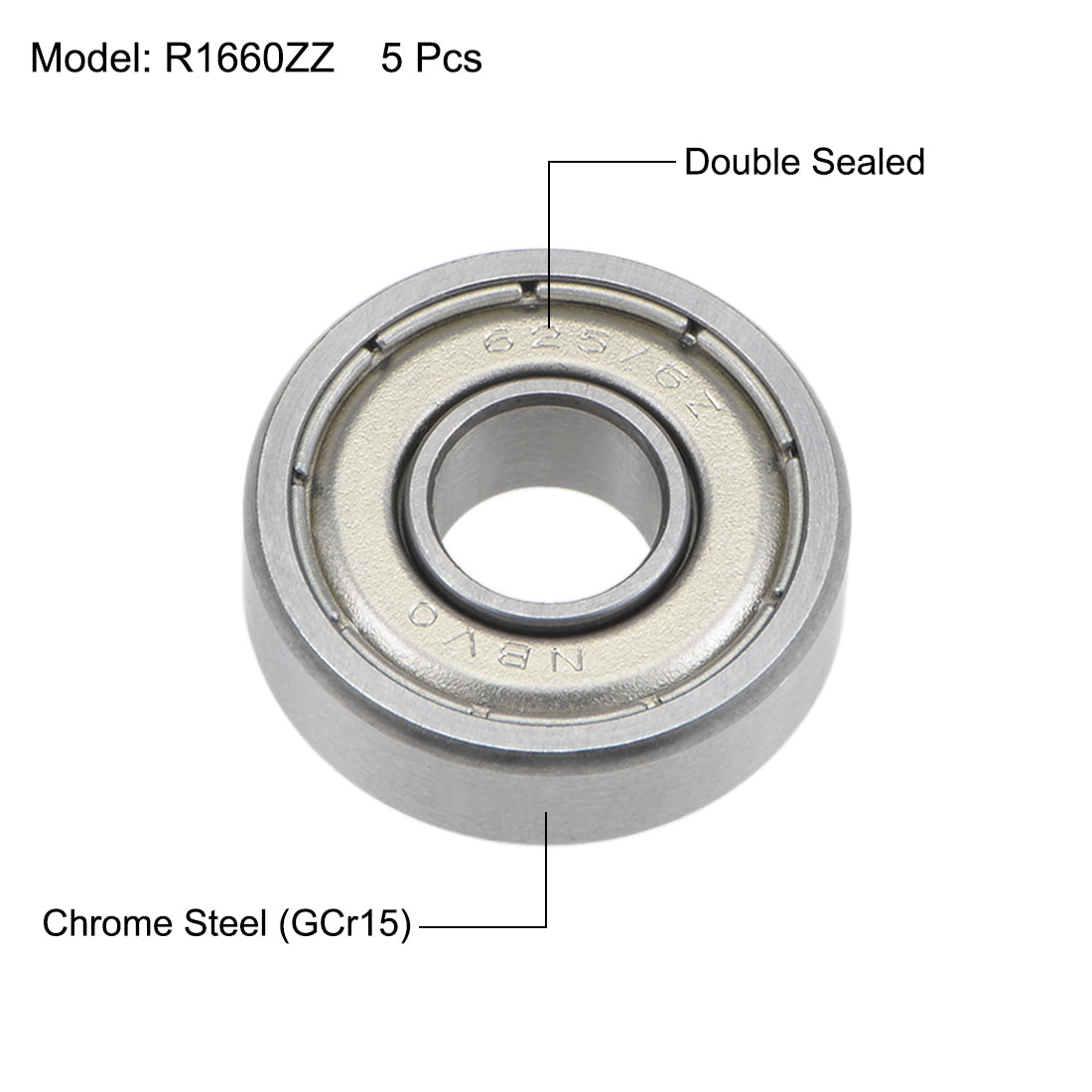 uxcell Uxcell Deep Groove Ball Bearings Metric Double Shielded Chrome Steel Roller Z2