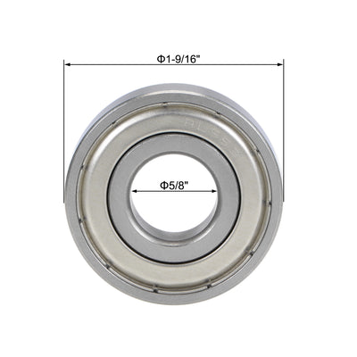 Harfington Uxcell Deep Groove Ball Bearings Inch Double Shielded Chrome Steel P0 Z2