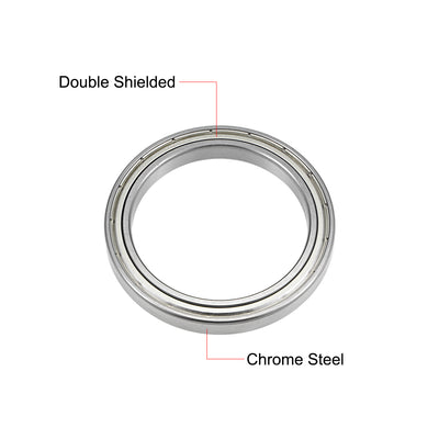 Harfington 6813ZZ Ball Bearings Z2 65x85x10mm Double Shielded Chrome Steel