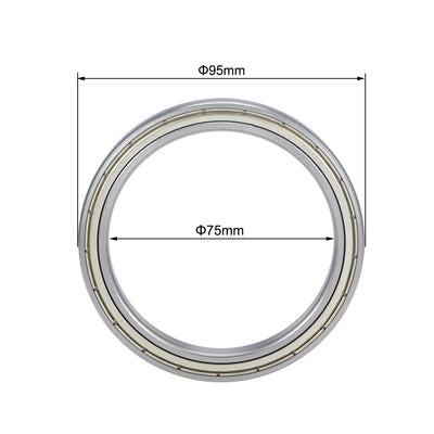 Harfington Uxcell Deep Groove Ball Bearings Thin Section Double Shielded Chrome Steel