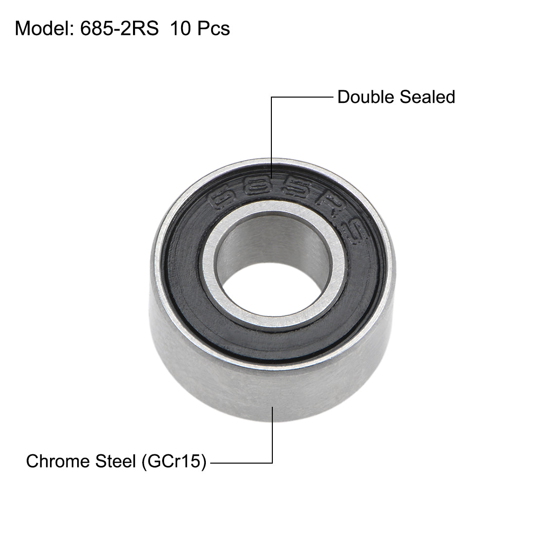 Harfington Deep Groove Ball Bearing Metric Double Shielded Chrome Steel ABEC1 Z2