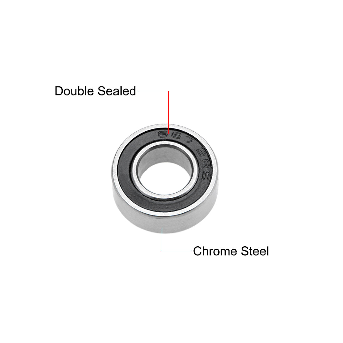 Harfington Deep Groove Ball Bearing Metric Double Shielded Chrome Steel ABEC1 Z2
