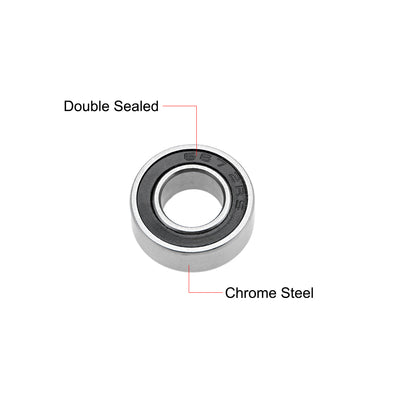 Harfington Deep Groove Ball Bearing Metric Double Shielded Chrome Steel ABEC1 Z2