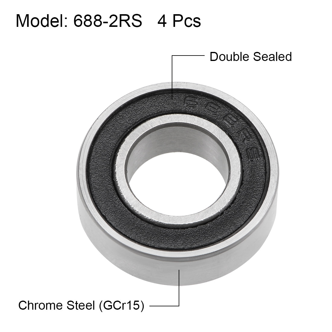 Harfington Deep Groove Ball Bearing Metric Double Seal Chrome Steel ABEC1 Z2