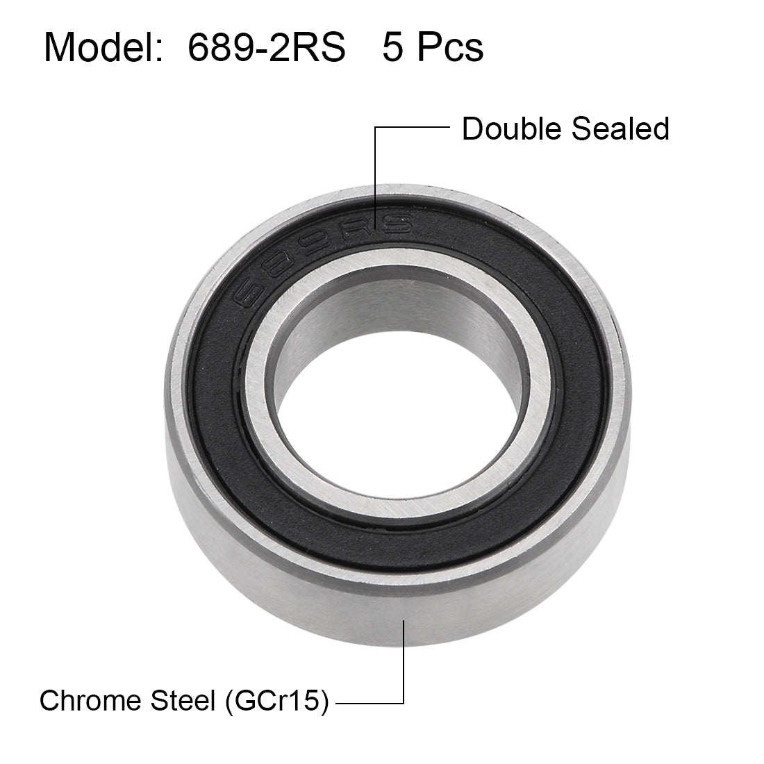 Harfington Deep Groove Ball Bearings Metric Double Sealed Chrome Steel Rollers Z2