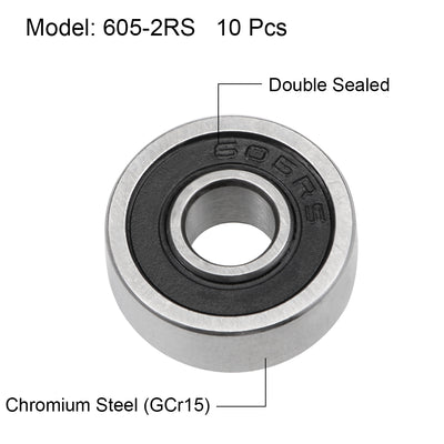 Harfington Deep Groove Ball Bearing Metric Double Shielded Chrome Steel ABEC1 Z2