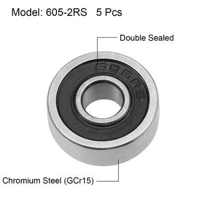 Harfington Deep Groove Ball Bearings Metric Double Sealed Chrome Steel Rollers Z2