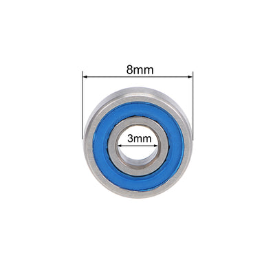 Harfington Deep Groove Ball Bearings Metric Double Seal Chrome Steel Blue P0 Z2