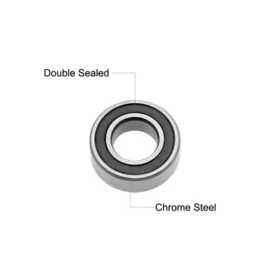 Harfington Deep Groove Ball Bearings Metric Double Sealed Chrome Steel P0 Z2