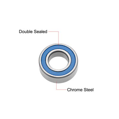 Harfington Deep Groove Ball Bearings Metric Double Seal Chrome Steel Blue P0 Z2