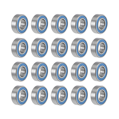 Harfington MR126-2RS Ball Bearings Z2 6x12x4mm Double Sealed Chrome Steel Blue Seal 20pcs