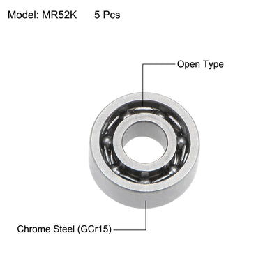 Harfington Deep Groove Ball Bearings Metric Open Type Chrome Steel P0 Z2