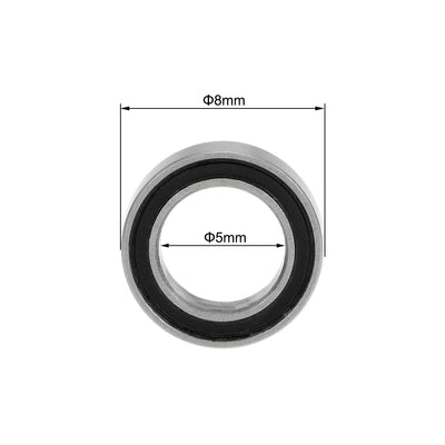 Harfington Deep Groove Ball Bearing Metric Double Shielded Chrome Steel P0 Z2