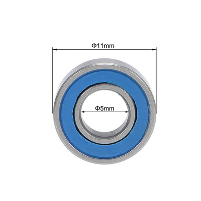Harfington Deep Groove Ball Bearings Metric Double Seal Chrome Steel Blue P0 Z2