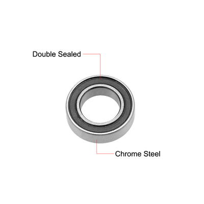Harfington Deep Groove Ball Bearings Metric Double Sealed Chrome Steel P0 Z2 Level
