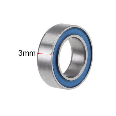 Harfington Deep Groove Ball Bearings Metric Double Sealed Chrome Steel Blue P0 Z2